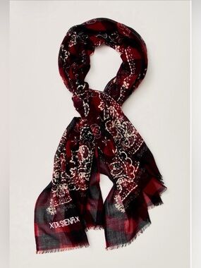 De Sienna Gingham Scarf by Free People.. Intricately beaded/embroidered floral